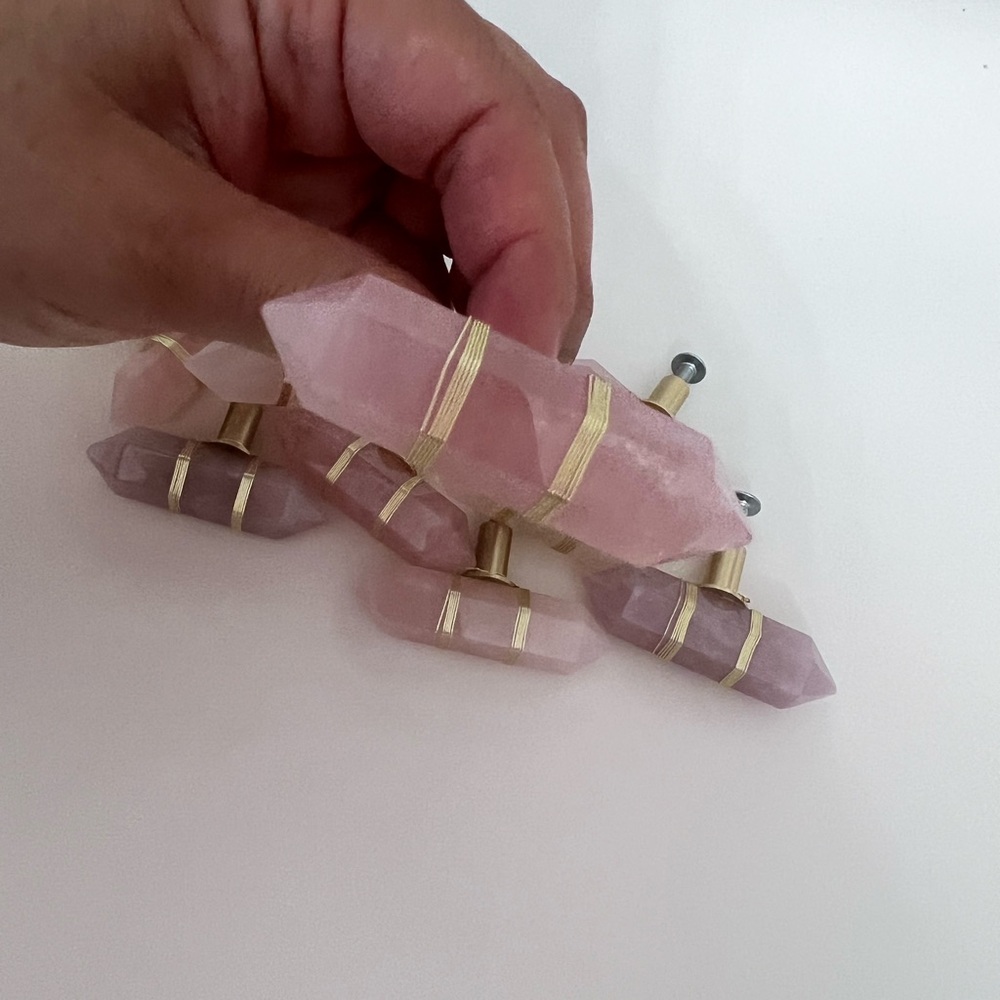 Rose quartz drawer knobs - Picture 4 of 7